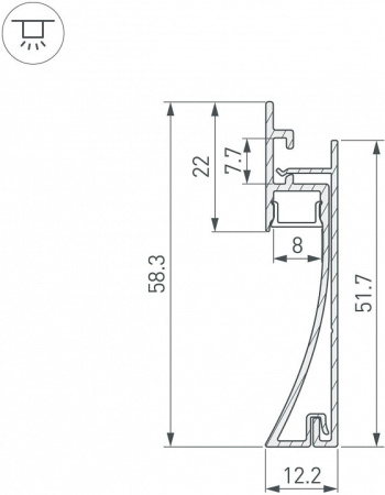 Профиль для плинтусов Arlight ARH-PLINTUS 046391