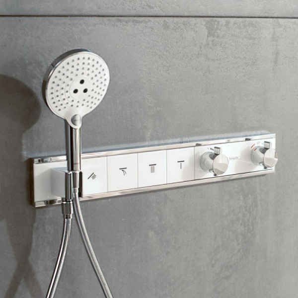 Смеситель для душа с термостатом hansgrohe RainSelect 15357600 черный/хром