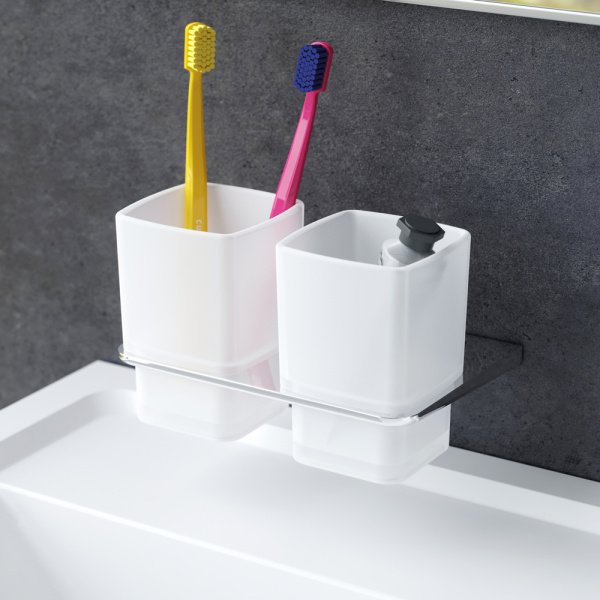 Двойной стеклянный стакан с настенным держателем AM.PM Inspire 2.0 A50A343400