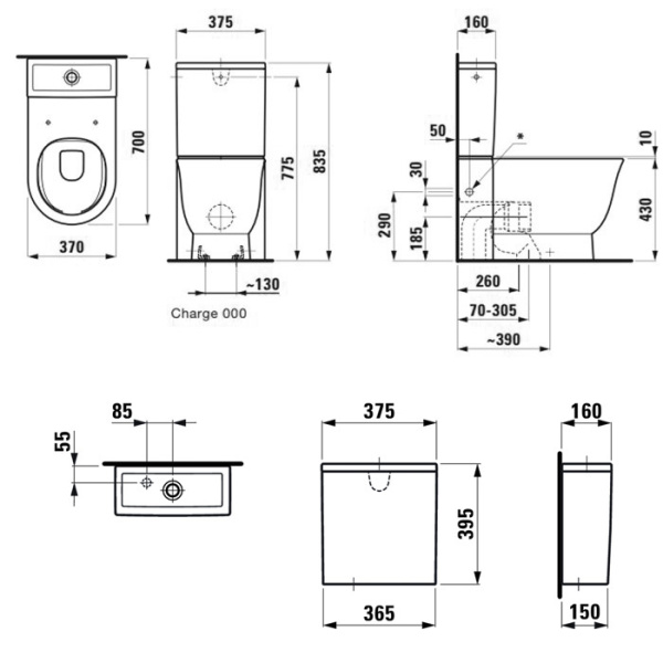 Чаша напольного унитаза Laufen New Classic 8.2485.8.000.000.1