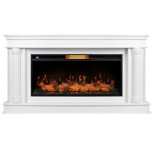 Каминокомплект: Очаг Royal Thermo Aurora RTFP/P-AR40LS, портал Olympia 42/40/36, белый