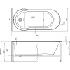 Акриловая ванна STWORKI Хельсинки 150x70 см, с каркасом