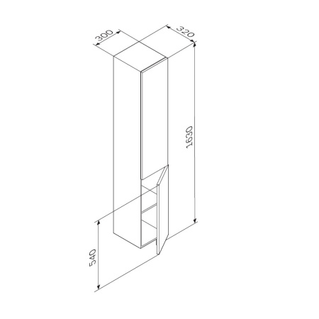 Шкаф-пенал AM.PM Gem M90CHR0306BM