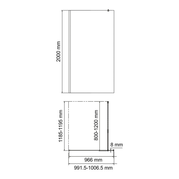 Душевая перегородка WasserKRAFT Rur 30W 90 30W44-MG серебро