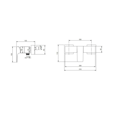 Смеситель для душа Villeroy&Boch Architectura Square TVS12500100064 никель