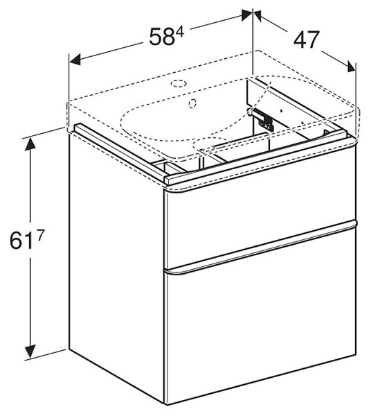 Тумба под раковину Geberit Smyle Square 60 500.352.JR.1 пекан