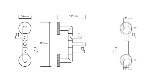 Тройной крючок для ванной Bemeta Stella 166206072 поворотный