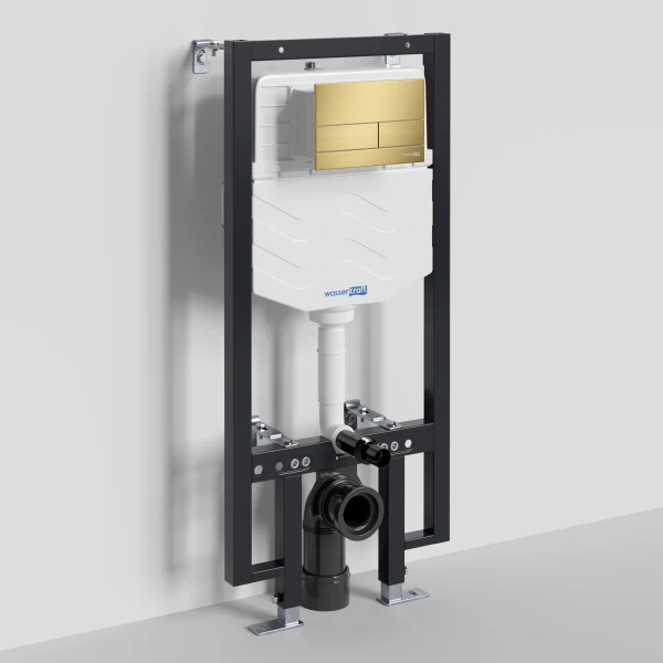 Инсталляция для унитаза WasserKRAFT Vils 56 56TLT.010.ME.MG04 с кнопкой смыва, золотой матовый