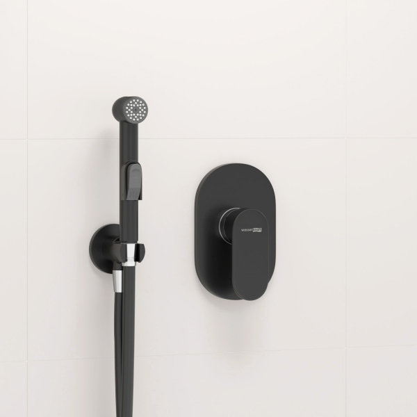 Гигиенический душ WasserKRAFT Elbe A7451.083.236.081 со смесителем черный матовый