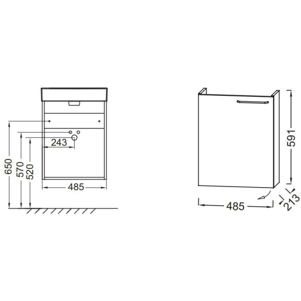 Тумба под раковину Jacob Delafon Odeon Rive Gauch EB2581G-R5-N18