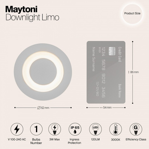 Встраиваемый в дорогу светильник Maytoni Limo O037-L3W3K