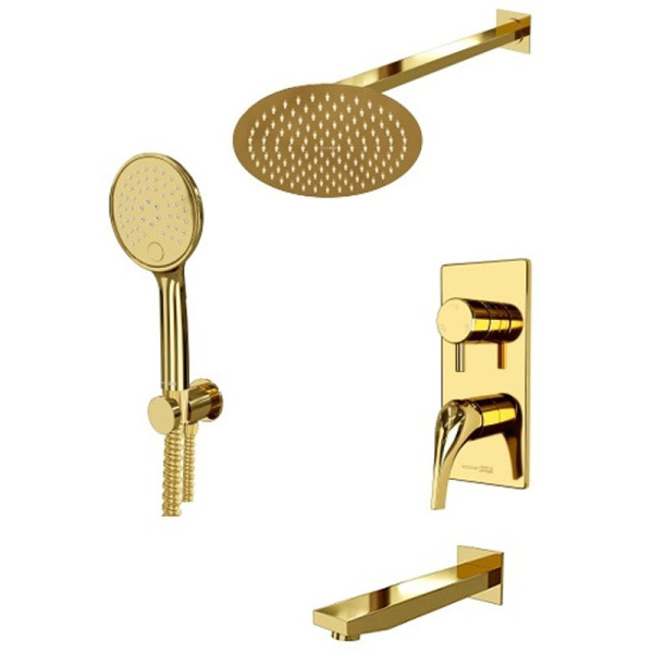 Душевой комплект WasserKRAFT Sauer 7100 A71208 глянцевое золото