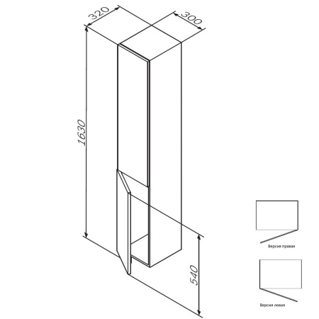 Шкаф-пенал AM.PM Gem M90CHR0306WG белый