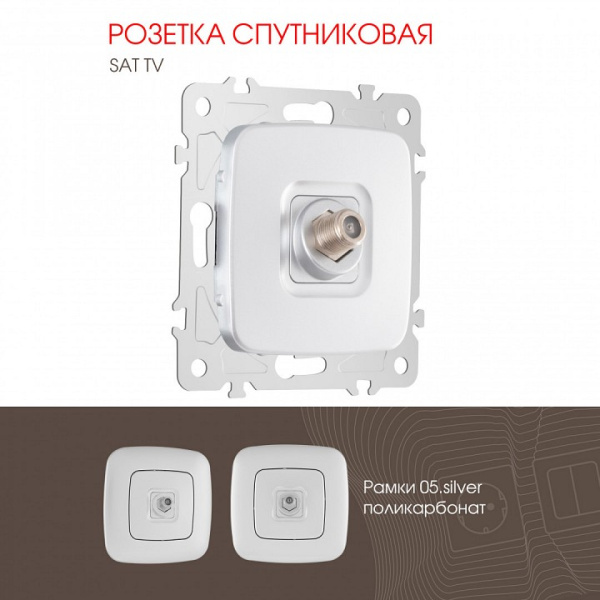 ТВ-розетка без рамки Arte Milano am-205 205.42-1.silver