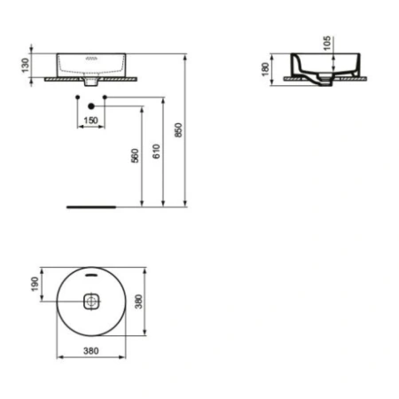 Раковина 38x38 см Ideal Standard Strada II T292901