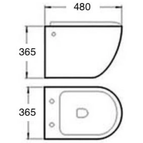 Унитаз подвесной Mira MR-B4836B безободковый, с сиденьем микролифт, черный глянец