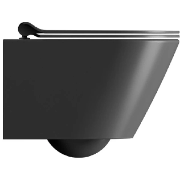 Унитаз подвесной GSI Kube X 941626 безободковый, торнадо, черный матовый