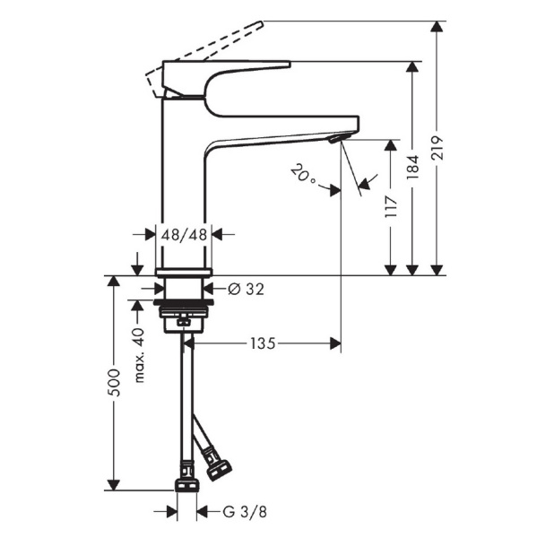 Смеситель для раковины hansgrohe Metropol 110 32507670 матовый черный