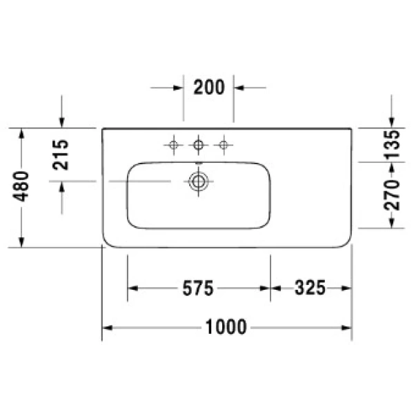 Раковина 100x48 см Duravit DuraStyle 2325100000