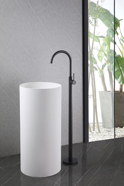 Напольный смеситель для раковины Abber Wasser Kreis AF8141B черный матовый