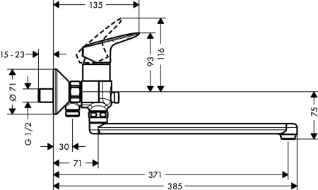 Смеситель для ванны hansgrohe Logis 71402000