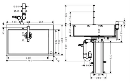 Кухонная комбинация hansgrohe C71-F660-08 43202000 хром