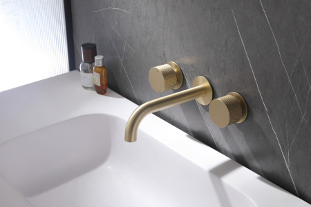 Смеситель для раковины Abber Wasser Kreis AF81122G золото матовое