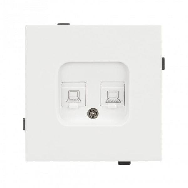 Розетка двойная Ethernet RJ-45 и со шторками, без рамки Arlight SCT-TENDO 054598