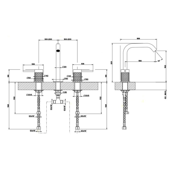 Смеситель для раковины Gessi 316 54112#239 нержавейка