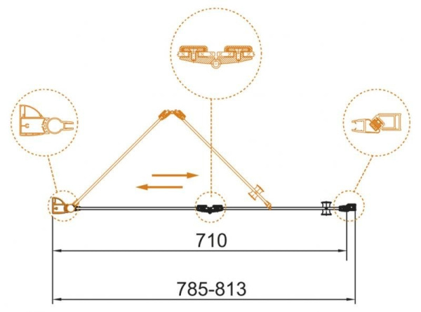 Душевая дверь Cezares Eco ECO-O-BS-12-80-C-Cr