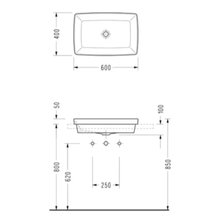 Раковина 60x40 см Serel Rita RT34