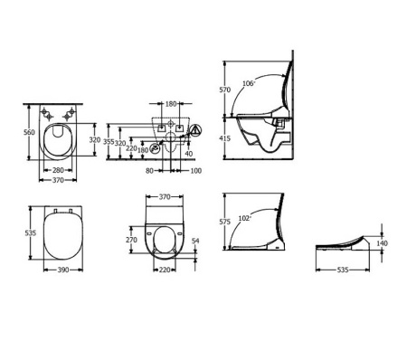 Подвесной унитаз Villeroy&Boch Subway 2.0 5614R5R1 безободковый
