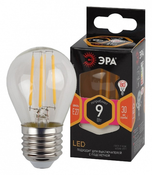 Лампа светодиодная Эра F-LED E27 9Вт 2700K Б0047023