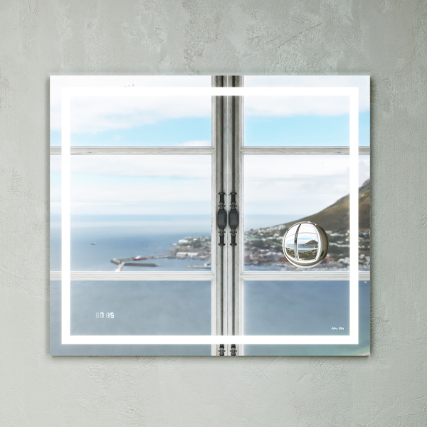 Зеркало с контурной Led-подсветкой AM.PM GEM 80 M91AMOX0803WG часами и косметическим зеркалом