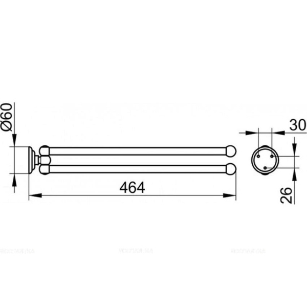 Полотенцедержатель Keuco Astor 46 02118010000 двойной