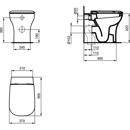 Унитаз приставной Ideal Standard Active T316701