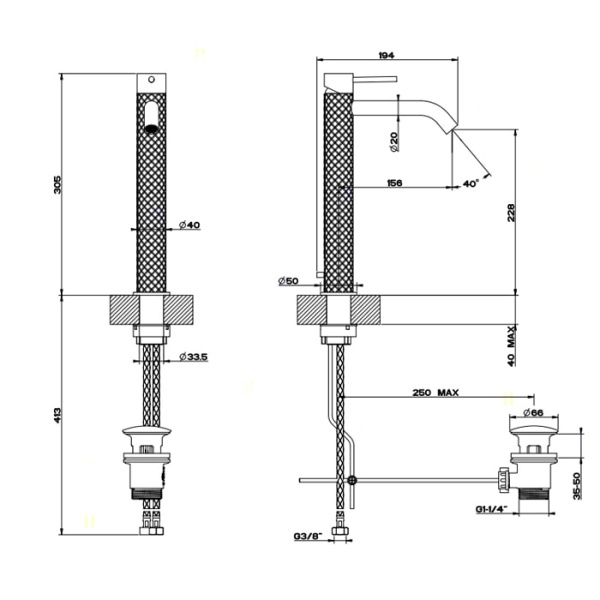 Смеситель для раковины Gessi 316 54103#239 нержавейка