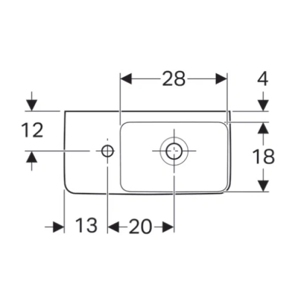 Раковина 50x25 см Geberit Renova Compact 276350000