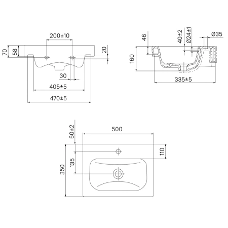 Раковина 50x35 см IDDIS 3505000i28