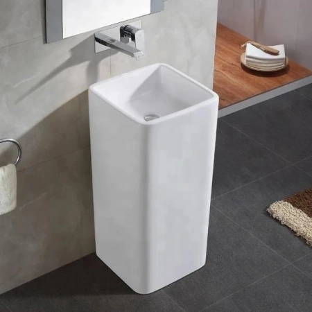 Раковина CeramaLux P7005L 40x40 см, напольная, белый