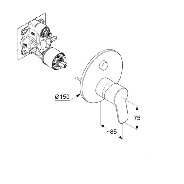 Смеситель для ванны и душа Kludi Pure&Easy 377590565
