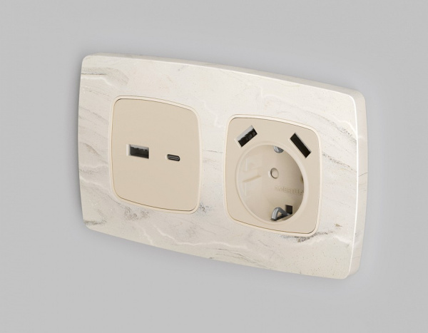Накладка для розетки type A и C Ambrella Volt OMEGA OP3310