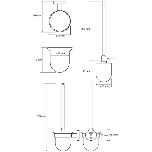 Ёршик подвесной Bemeta Coral 158113017 стекло