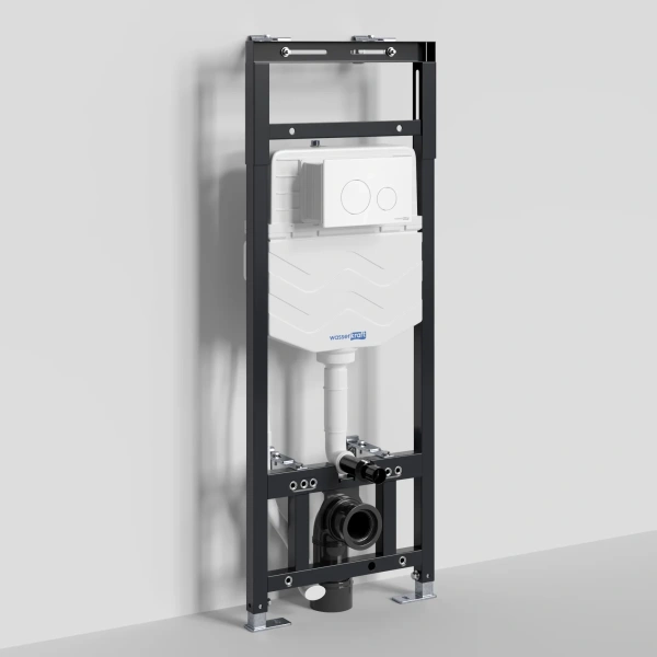 Инсталляция для унитаза WasserKRAFT Alme 15 15TLT.010.ME.WM02 с кнопкой смыва, белый матовый