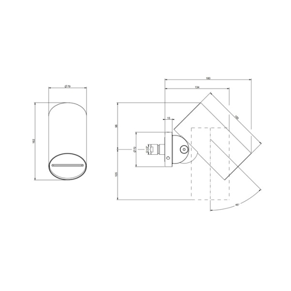 Верхний душ Gessi Outdoor 57201#299 черный матовый