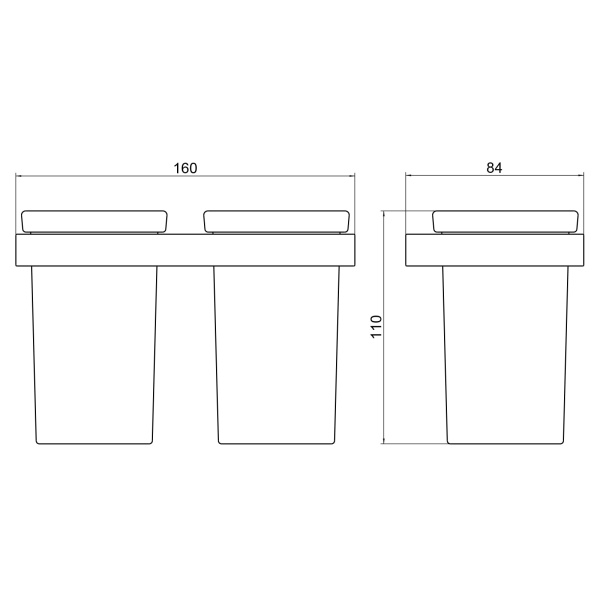 Стакан для зубных щеток двойной Timo Petruma 15234/00