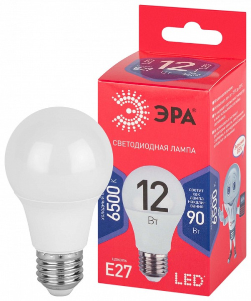 Лампа светодиодная Эра  E27 12Вт 6500K LED A60-12W-865-E27 R