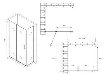 Душевой уголок Abber Sonnenstrand AG04100S-S70