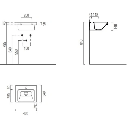 Раковина 42x34 см GSI Norm 8685111