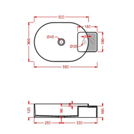 Раковина Artceram Cartesio CAL001 34 00